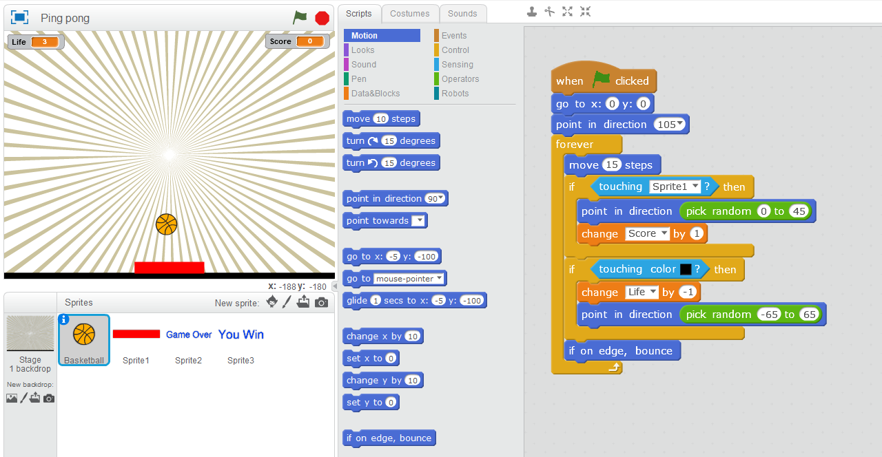 Scratch Pong Game Tutorial for Kids: 10 Steps